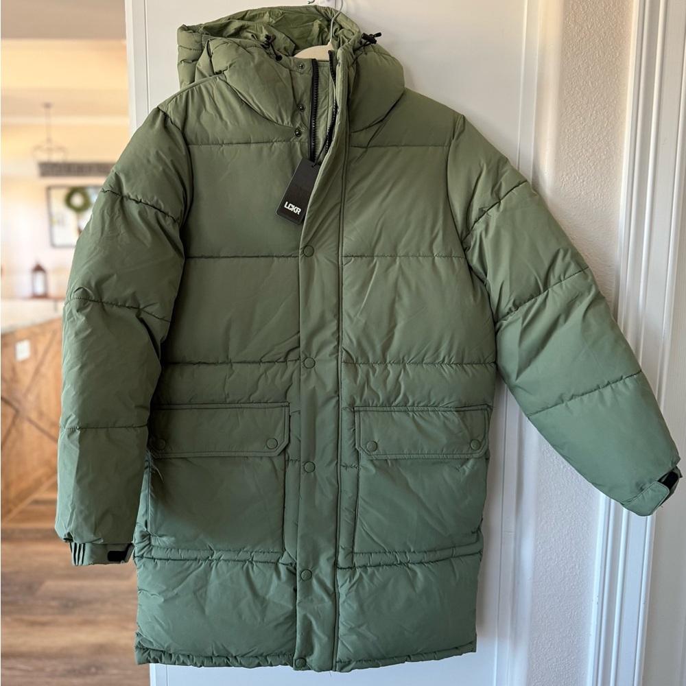 LCKR by Foot Locker NORSE PUFFER PARKA Olive Green Men's Coat "NWT"